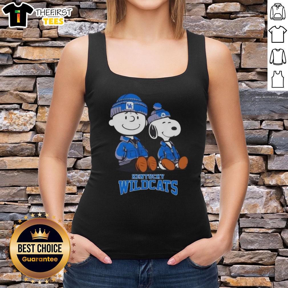 Premium Kentucky Wildcats X Snoopy and Charlie Brown tank top featuring vibrant graphics and a comfortable fit.