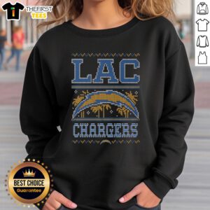 Premium Los Angeles Chargers holiday sweatshirt featuring bold team logo and festive design for fans this season.