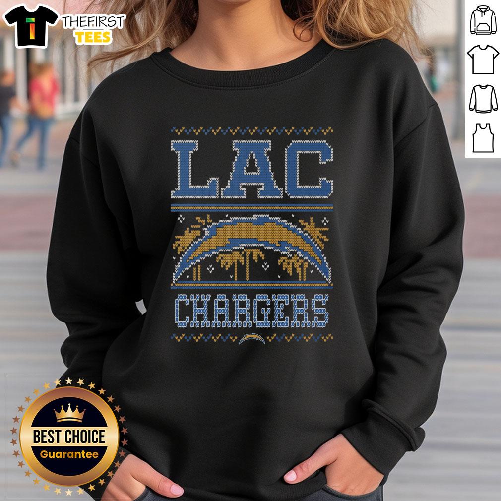 Premium Los Angeles Chargers holiday sweatshirt featuring bold team logo and festive design for fans this season.