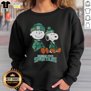 Alt Text: Premium Michigan State Spartans X Snoopy and Charlie Brown sweatshirt featuring vibrant graphics and cozy design.