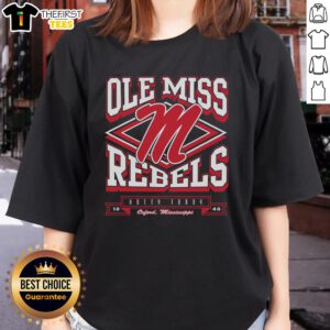 Alt Text: Premium Mississippi Rebels Heater Ladies Tee in stylish design, perfect for fans showing team spirit and support.
