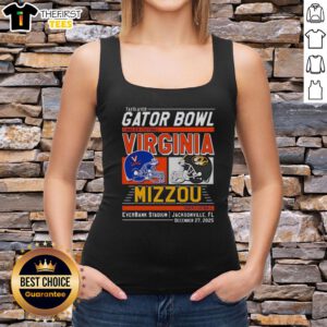 Premium Missouri Tigers vs Virginia Cavaliers 2025 TaxSlayer Gator Bowl head-to-head tank top featuring vibrant team graphics.