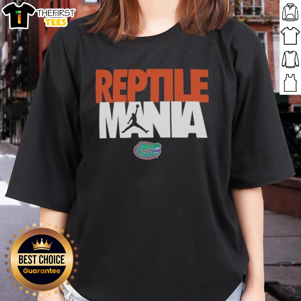 Premium Reptile Mania Florida Gators logo on a stylish ladies tee, perfect for Gators fans and casual wear.