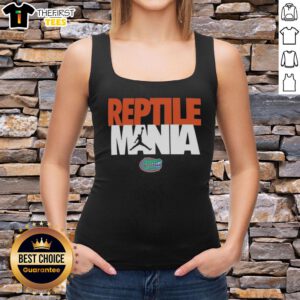 Alt Text: Premium Reptile Mania Florida Gators logo tank top featuring vibrant colors and a stylish design for fans.