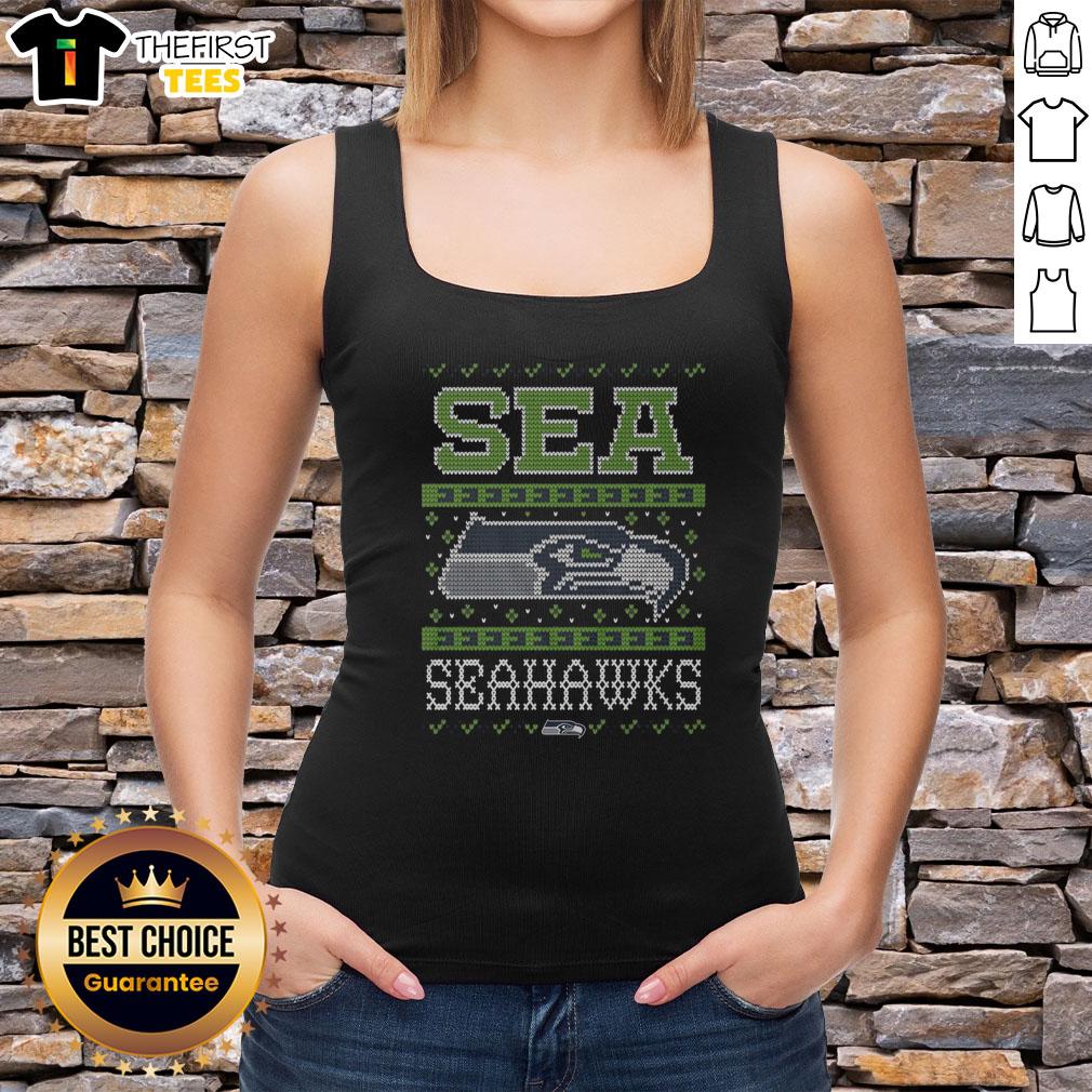 Premium Seattle Seahawks holiday tank top featuring vibrant team colors and festive design for football fans.