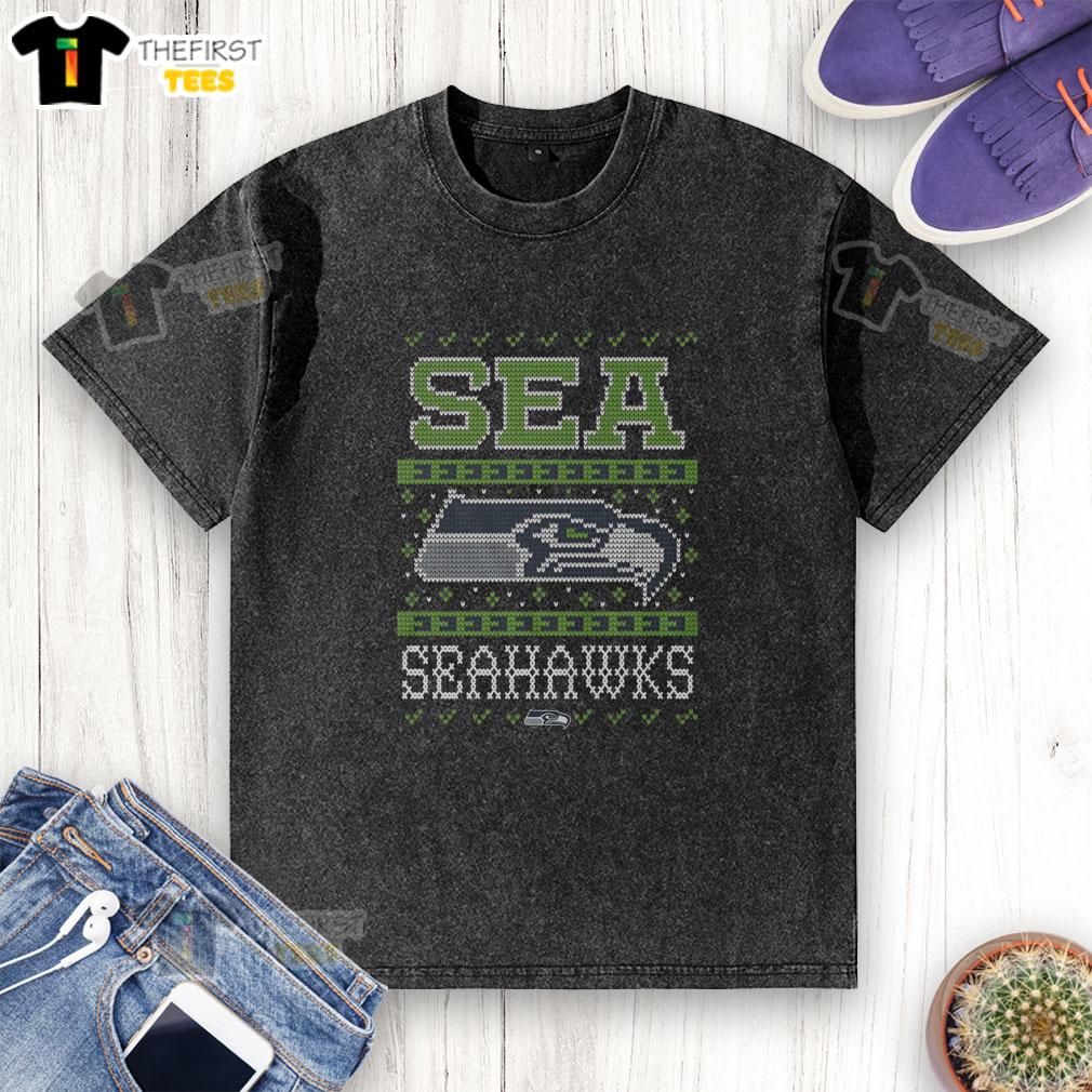 Premium Seattle Seahawks Holiday Washed T-Shirt featuring festive graphics and soft fabric for ultimate comfort and style.