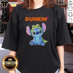 Premium Stitch Crocodile X Dunkin Donuts ladies tee featuring a vibrant design, perfect for cosplay and casual wear.