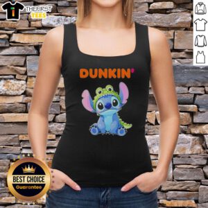 Premium Stitch Cosplay Crocodile X Dunkin' Donuts tank top featuring vibrant graphics and a trendy design for fans.