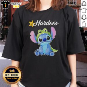 Premium Stitch Cosplay Crocodile X Hardees Ladies Tee featuring vibrant colors and unique design for cosplay enthusiasts.