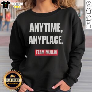 Pretty Markwayne Mullin Anytime Anyplace Team Mullin sweatshirt in navy, showcasing a stylish design for supporters.