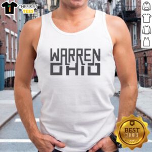 Pretty Warren Ohio Rectangle Text Tank Top in vibrant colors, perfect for casual summer wear. Stylish and comfortable design.