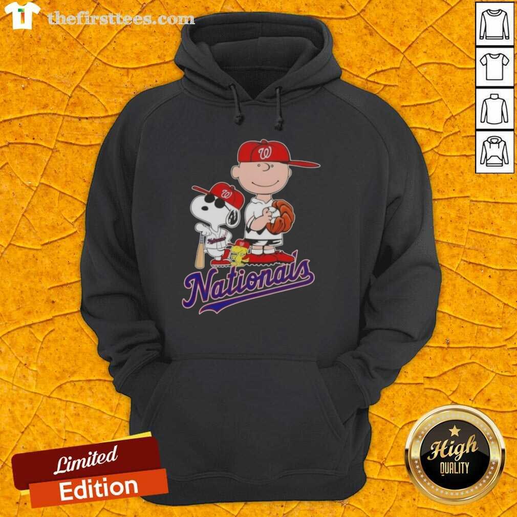 Alt Text: Washington Nationals X Peanuts Snoopy and Charlie Brown hoodie featuring vibrant graphics and cozy design.