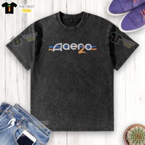 Alt Text: Top Aero video game logo on a washed t-shirt, perfect for gamers seeking stylish casual wear.