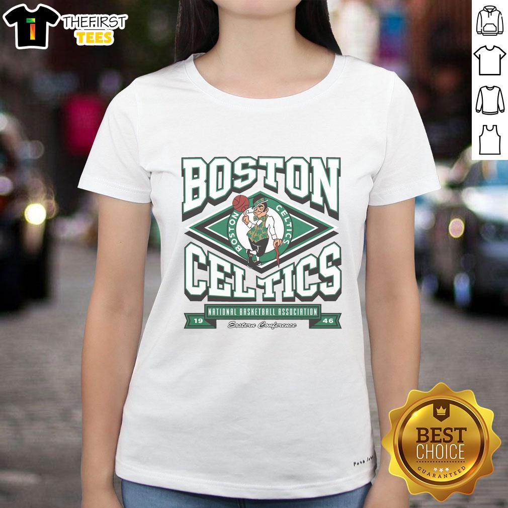 Top Boston Celtics Heater Ladies Tee in vibrant green, perfect for female fans supporting the Celtics.