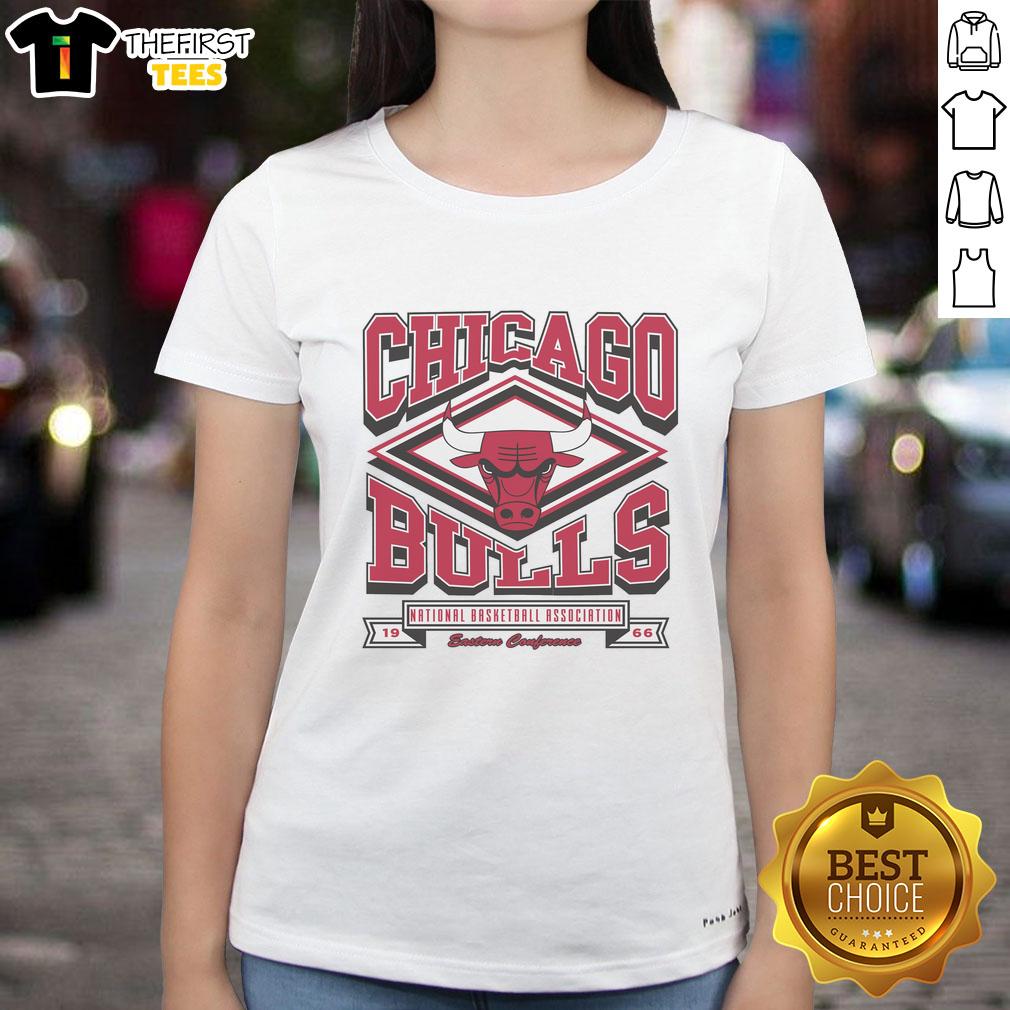 Top Chicago Bulls Heater Ladies Tee featuring vibrant team colors and stylish design, perfect for female fans.