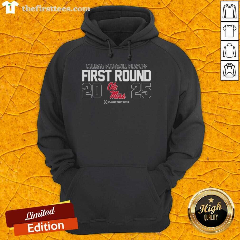 Alt Text: 2025 Ole Miss Rebels hoodie for Top College Football Playoff first round, featuring team logo and vibrant colors.