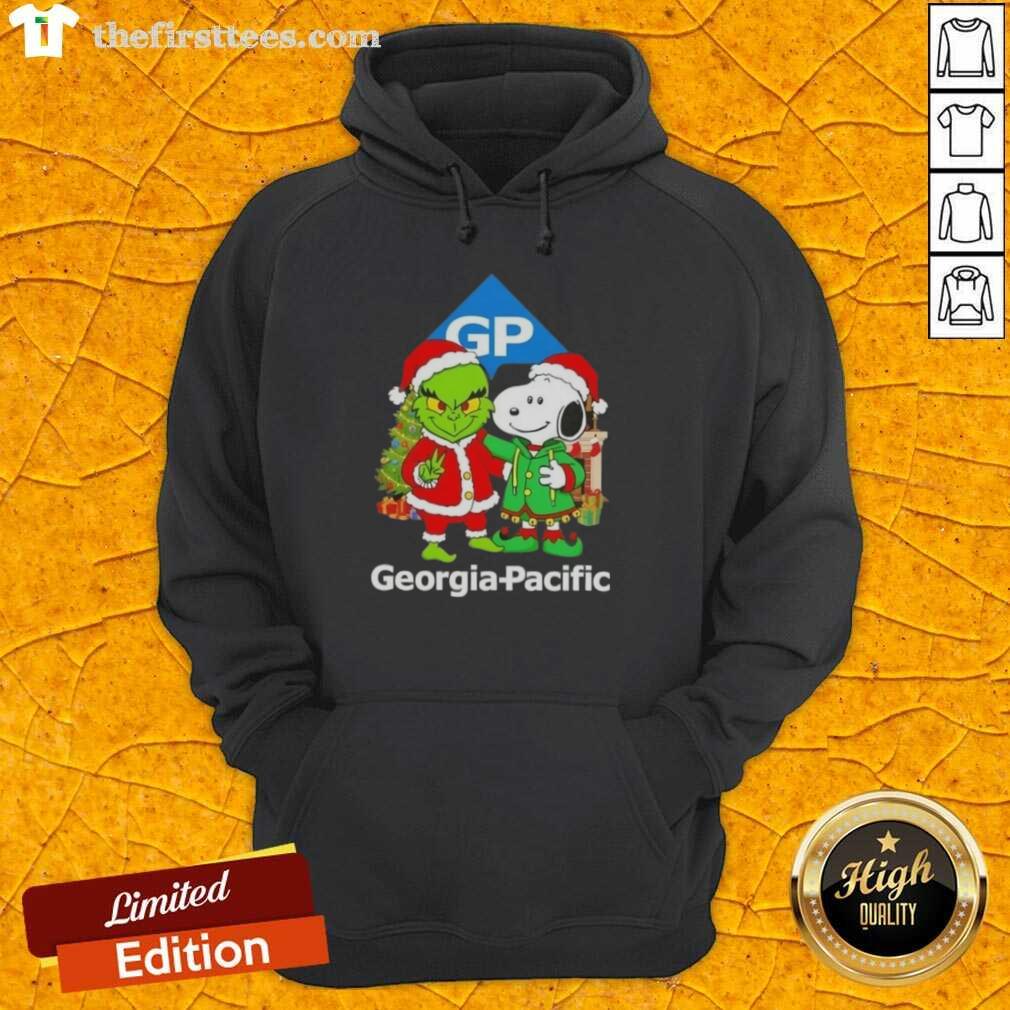 Top Georgia Pacific X Grinch and Snoopy Merry Christmas hoodie featuring festive designs for holiday cheer.
