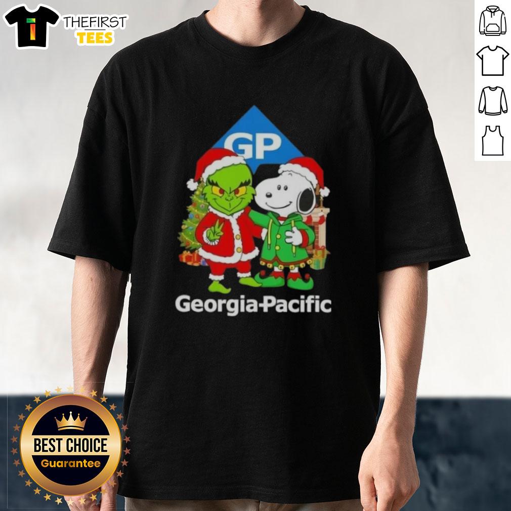 Top Georgia-Pacific X Grinch and Snoopy Merry Christmas T-Shirt featuring festive graphics for holiday cheer.