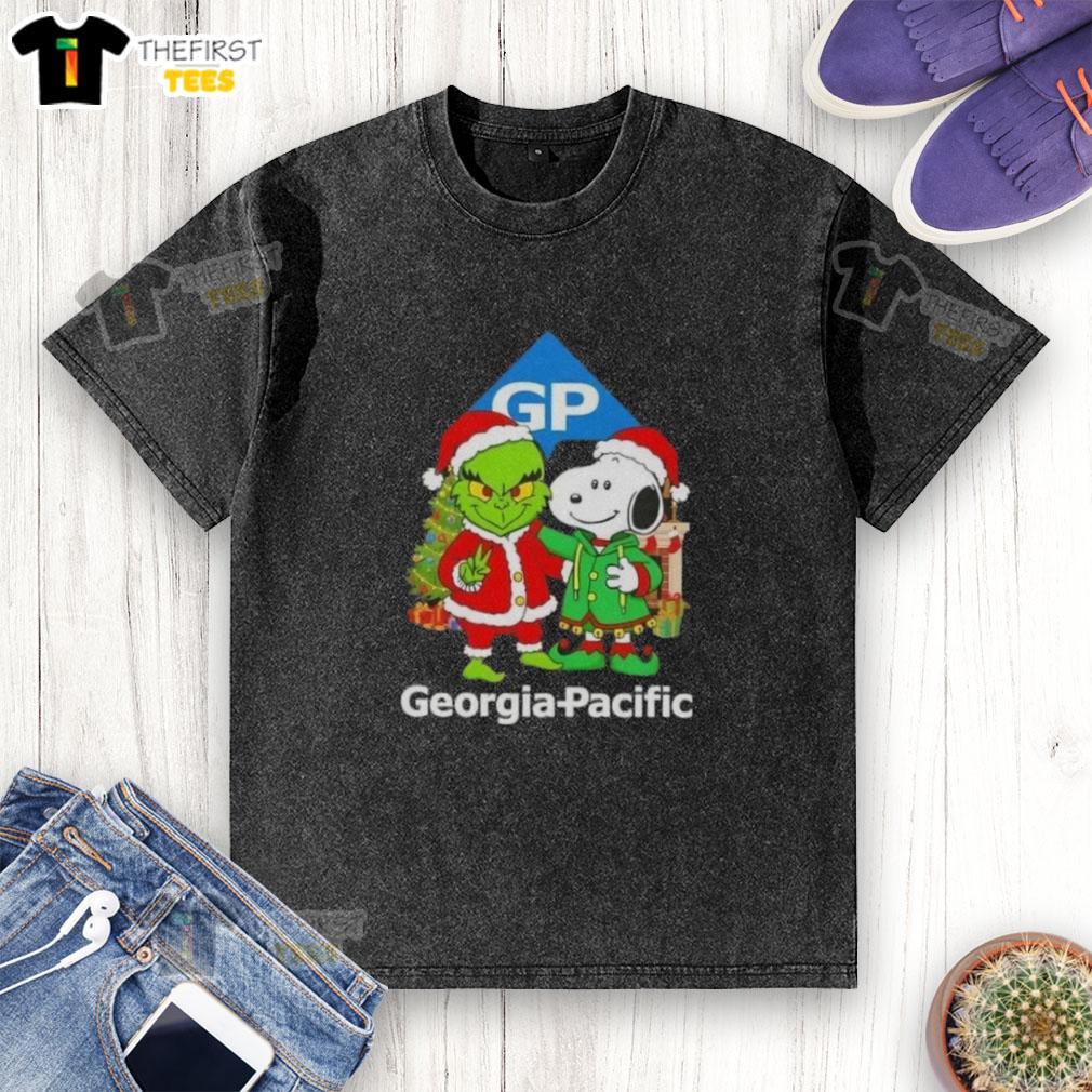 Top Georgia-Pacific X Grinch and Snoopy Merry Christmas washed t-shirt featuring festive designs for holiday cheer.