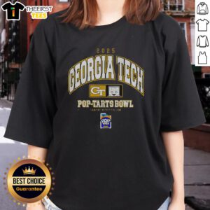 Alt Text: Top Georgia Tech Yellow Jackets Pop-Tarts Bowl Classic 2025 ladies tee featuring team colors and logo design.