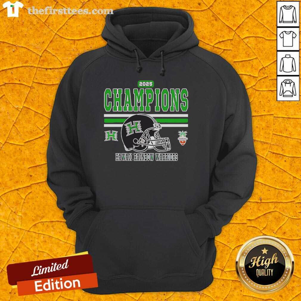 Top Hawaii Rainbow Warriors 2025 Hawaii Bowl Champions Hoodie showcasing team pride and vibrant colors.