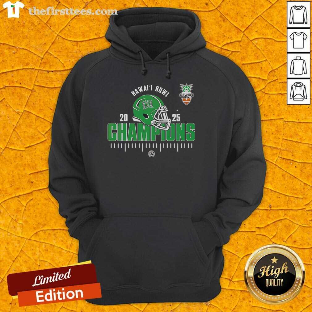 Top Hawaii Rainbow Warriors NCAA Football Hawaii Bowl Champions 2025 hoodie featuring vibrant colors and team logo.