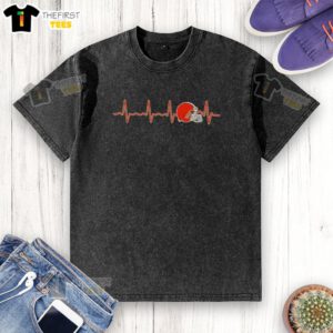 Cleveland Browns football logo graphic on a washed t-shirt, showcasing team pride in a stylish design.