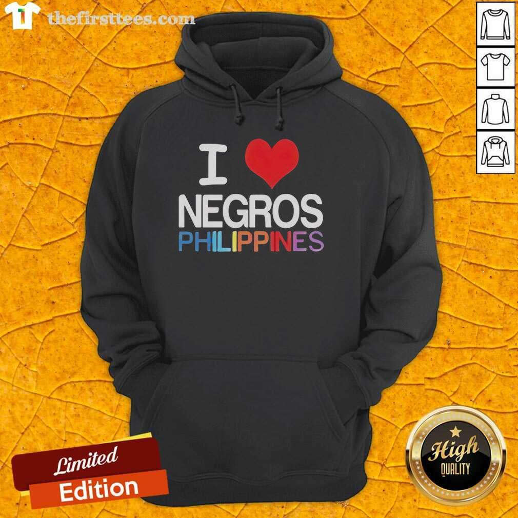 Stylish 'I Love Negros Philippines' hoodie in vibrant colors, perfect for showcasing local pride and comfort.