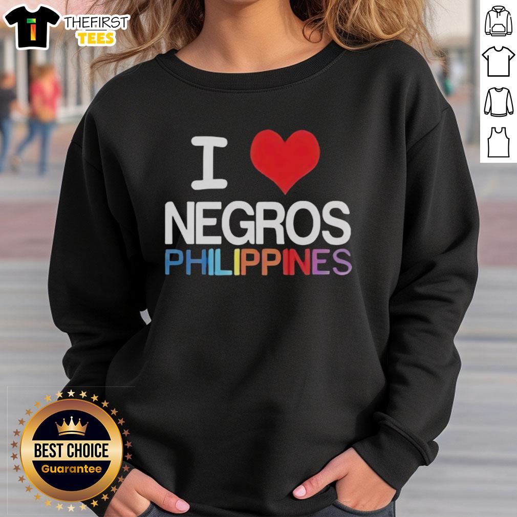 Cozy 'Top I Love Negros Philippines' sweatshirt displayed on a mannequin, perfect for proud locals and tourists.