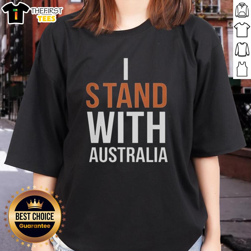 Top I Stand With Australia Pray For Bondi Australia slogan ladies tee featuring a stylish design promoting solidarity.