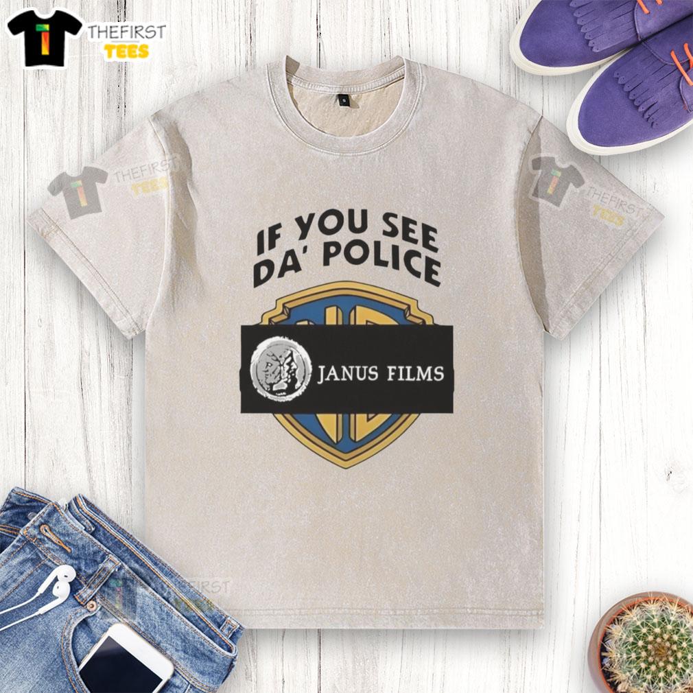 Top If You See Da Police Janus Films washed t-shirt featuring a bold graphic design, perfect for casual wear.