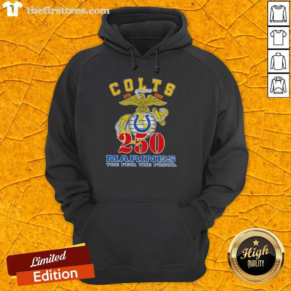 Alt Text: Celebrate the 250th birthday with the Top Indianapolis Colts X U.S.M.C. hoodie featuring a bold design and team colors.