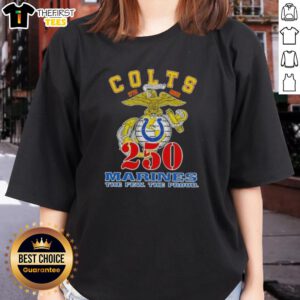 Top Indianapolis Colts X U.S.M.C 250th Birthday Celebration Ladies Tee featuring vibrant graphics and team colors.