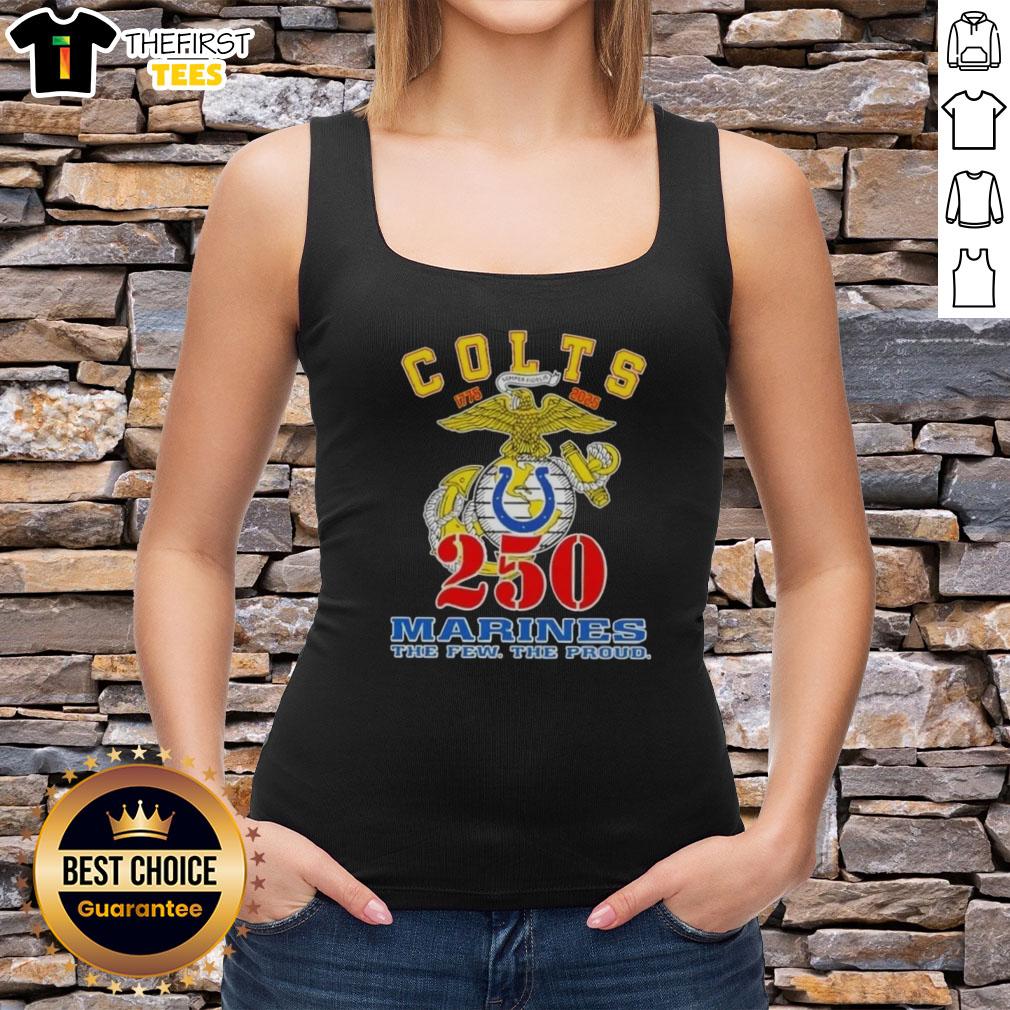 Top Indianapolis Colts X U.S.M.C 250th Birthday Celebration Tank Top showcasing team spirit and military pride.