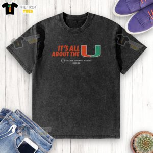 Alt Text: Miami Hurricanes CFP College Football Playoff 2025-26 washed t-shirt featuring team logo and vintage style.