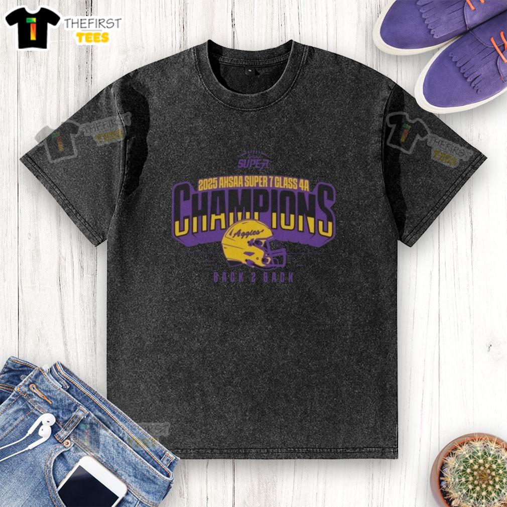 Top Jackson Aggies 2025 AHSAA Super 7 Class 4A State Champions washed t-shirt showcasing team pride and victory.