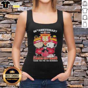 Top Kansas City Chiefs outfit featuring Snoopy and Charlie Brown tank top for the 66th anniversary (1960-2026).