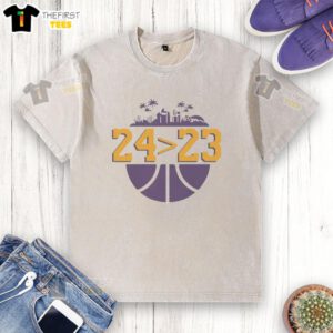 Top Los Angeles Lakers 24 over 23 washed t-shirt featuring vibrant team colors and a stylish design for fans.