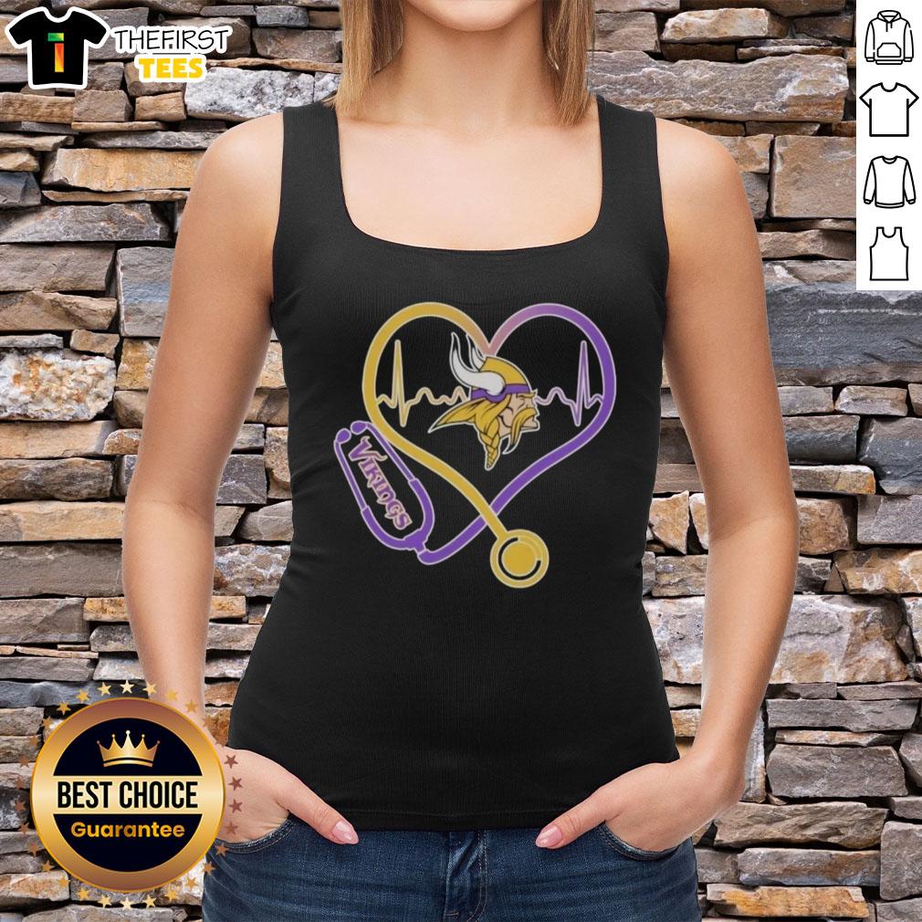 Top Love Minnesota Vikings Stethoscope Headphones Fans Tank Top design featuring vibrant team colors for passionate supporters.