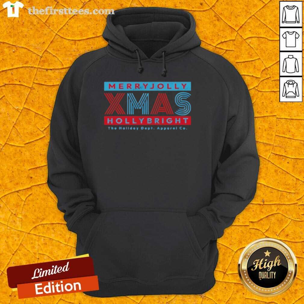 Cozy Merry Jolly Xmas Holly Bright Christmas Hoodie featuring festive designs and vibrant colors for holiday cheer.