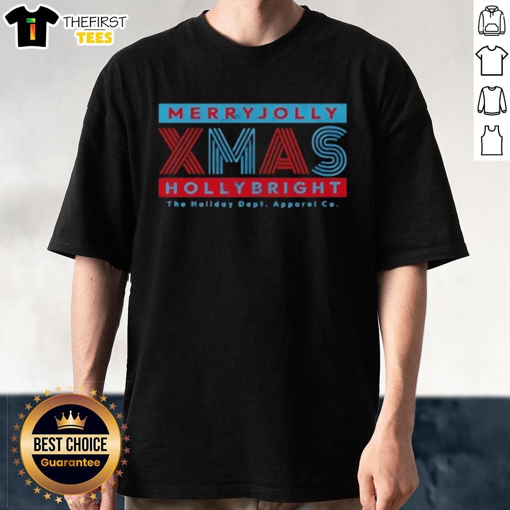 Top Merryjolly Xmas Hollybright Christmas T-Shirt featuring festive holiday graphics and vibrant colors for a cheerful look.