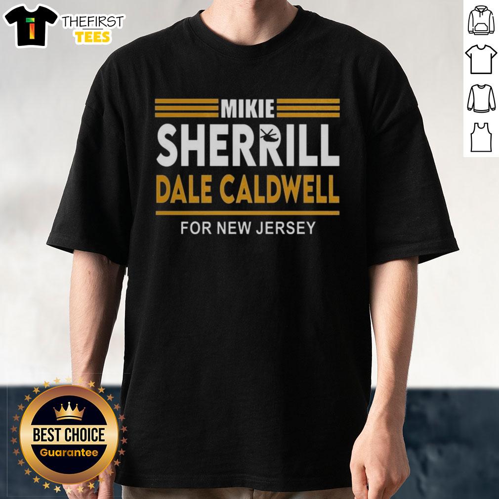 Top Mikie Sherrill Dale Caldwell New Jersey Political Stripes T-Shirt featuring vibrant design and bold colors.