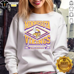 Cozy Top Minnesota Vikings heater sweatshirt in purple, perfect for game day and showing team spirit.
