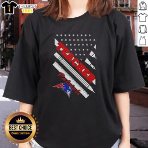 Top New England Patriots Football X Teacher American Flag Ladies Tee showcasing a stylish design for fans.