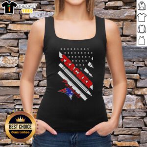 Top New England Patriots Football X Teacher American Flag Tank Top showcasing team spirit and patriotic design.
