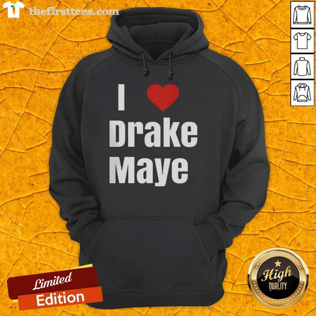 Alt Text: Top New England Patriots hoodie featuring 'I Love Drake Maye' design for passionate football lovers.