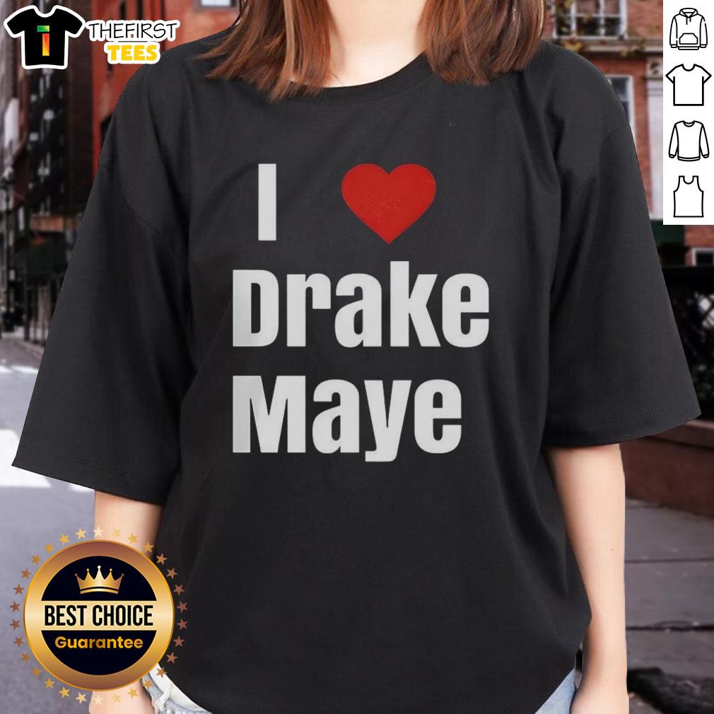Alt Text: Ladies tee featuring 'I Love Drake Maye' design, perfect for New England Patriots and football lovers.