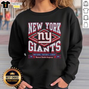 Cozy Top New York Giants heater sweatshirt in team colors, perfect for game day and staying warm during chilly weather.