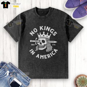 Top No Kings in America Skull Washed T-Shirt featuring a bold skull graphic on a stylish, relaxed fit tee.