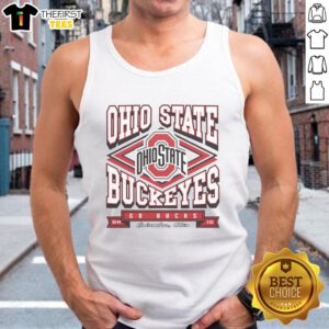 Alt Text: Ohio State Buckeyes heater tank top featuring vibrant team colors and logo, perfect for game day attire.